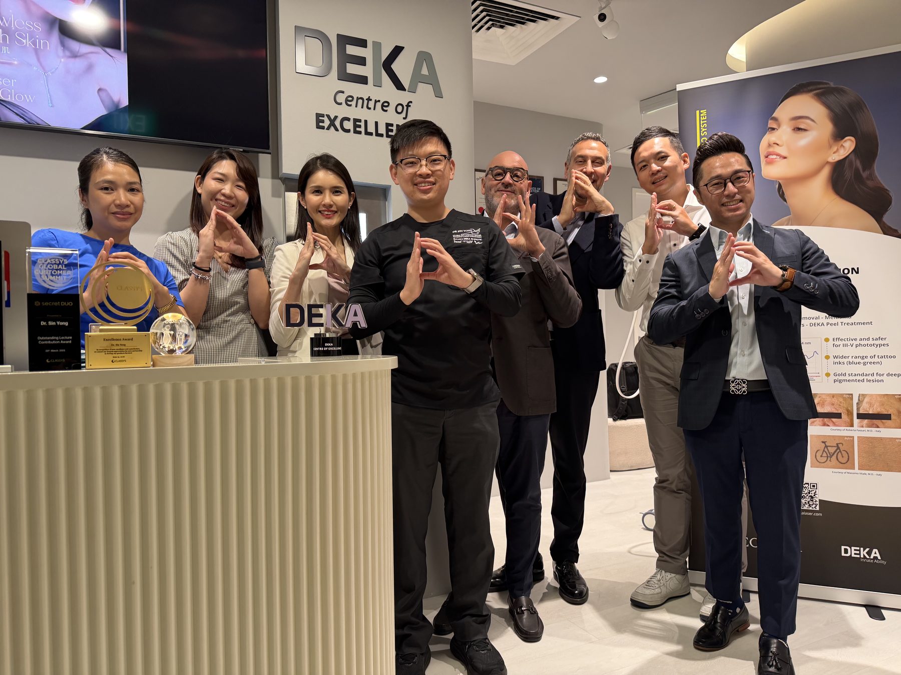 Dr Sin Yong and team at the DEKA Centre of Excellence certification 2026, Singapore